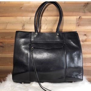 Rebecca mink black leather mab tote